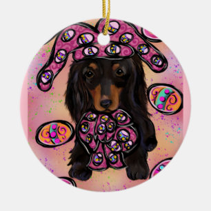 Doxie Easter Ceramic Tree Decoration