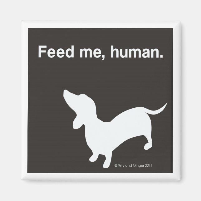 Doxie Feed Me Magnet black (Front)