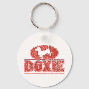 DOXIE-in-Circle-Distressed Key Ring