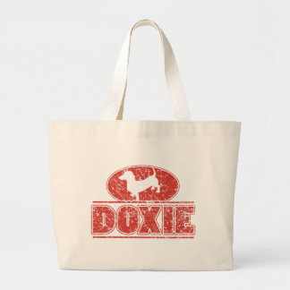 DOXIE-in-Circle-Distressed Large Tote Bag