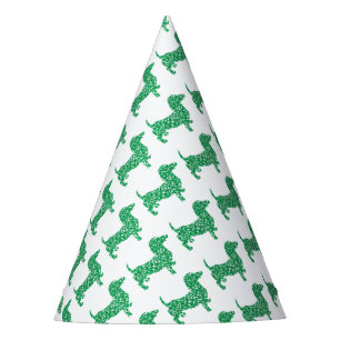 Doxie-in-Shamrocks Party Hat