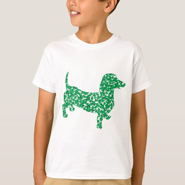 Doxie-in-Shamrocks T-Shirt (Front)