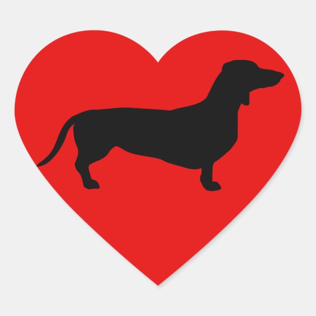 Doxie Love Heart Sticker (Front)