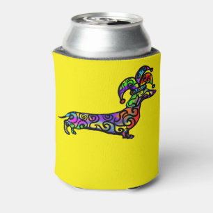 Doxie Mardi Gras Can Cooler