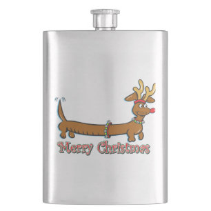 Doxie-Merry-Christmas Hip Flask