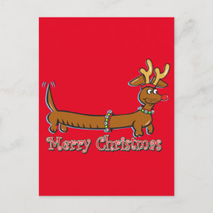 Doxie-Merry-Christmas Holiday Postcard