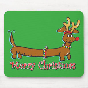 Doxie-Merry-Christmas Mouse Mat
