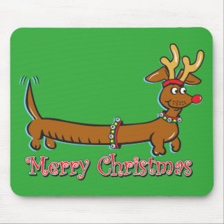 Doxie-Merry-Christmas Mouse Mat