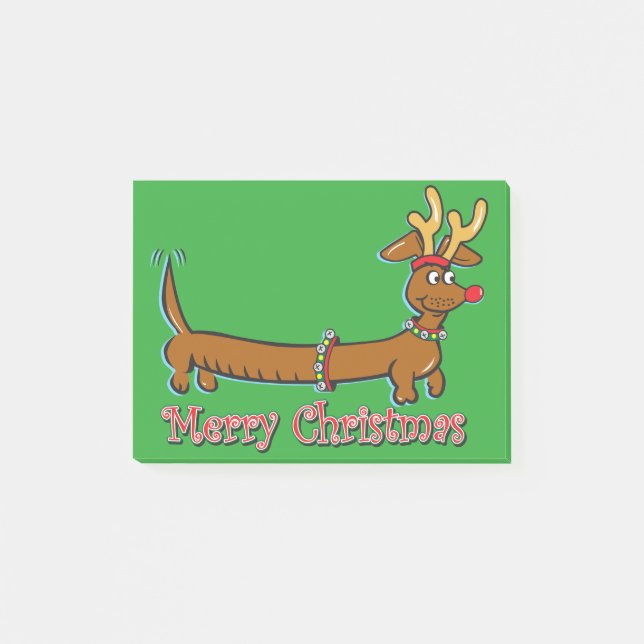Doxie-Merry-Christmas Post-it Notes (Front)