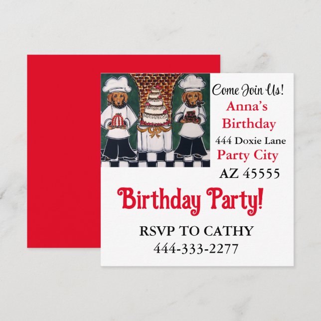 Doxie Party  Invitation (Front/Back)