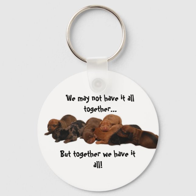 Doxie pups, We may not have it all together...,... Key Ring (Front)