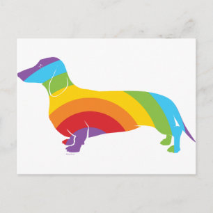 Doxie Rainbow Connection Postcard