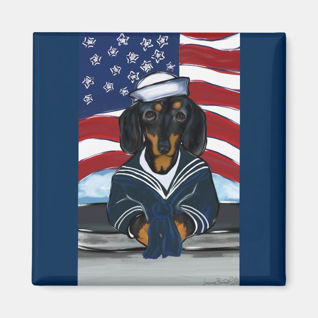 Doxie Sailor Magnet (Front)