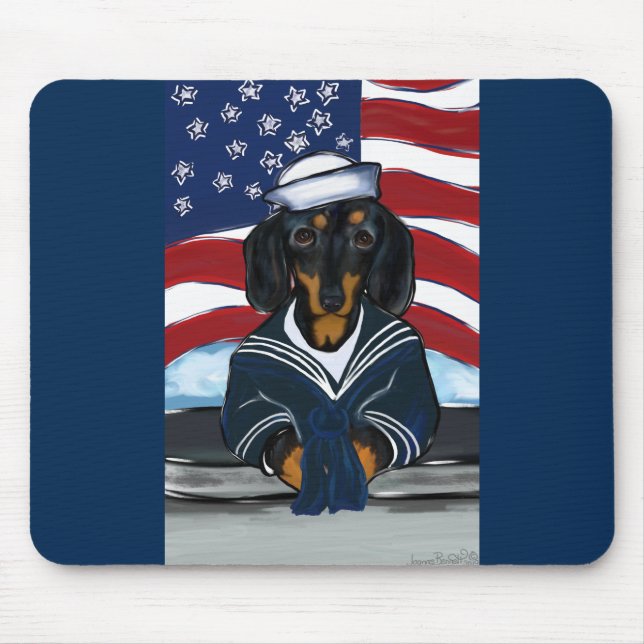 Doxie Sailor Mouse Mat (Front)