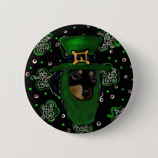 Doxie St. Patty 6 Cm Round Badge (Front)