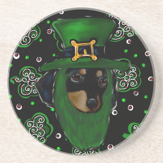 Doxie St. Patty Coaster (Front)