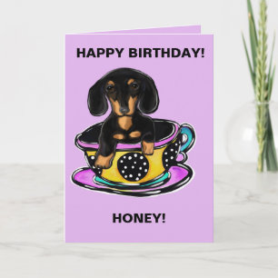 Doxie Tea Cup Card