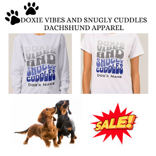 Doxie Vibes Cute Blue Grey Dachshund Lover Retro Sweatshirt