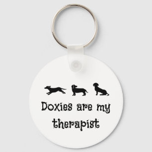Doxies are my Therapist Cute Dachshund Key Ring
