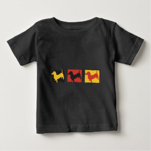 Doxies - Dachshunds repeated in three boxes Baby T-Shirt