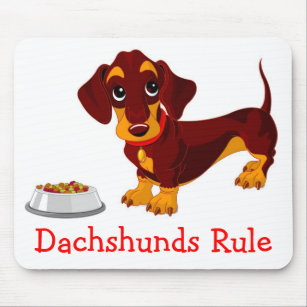 Doxin Puppy Cartoon Wiener  Dog Lover Dachshund Mouse Mat
