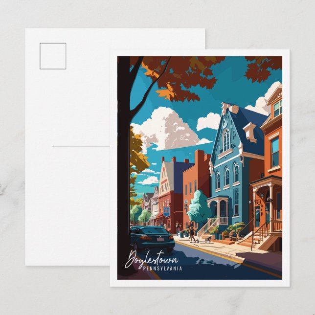 Doylestown Pennsylvania USA vintage travel Postcard (Front/Back)