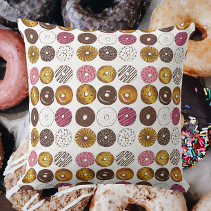 Dozen Doughnuts Breakfast Junk Food Doughnut Cushion