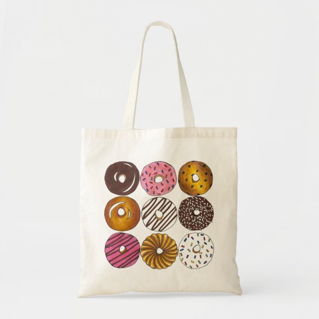 Dozen Doughnuts Doughnuts Breakfast Foodie Pastry Tote Bag (Front)