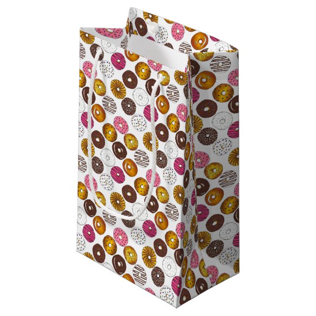 Dozen Doughnuts Doughnuts Breakfast Junk Food Food Small Gift Bag (Front Angled)