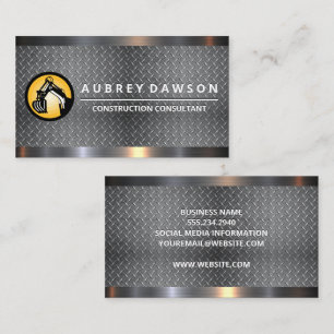 Dozer Arm   Plated Steel Metal Trim  Business Card