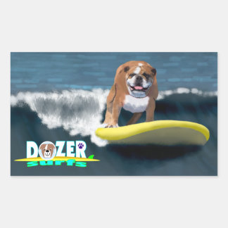 Dozer Surfs  Rectangular Sticker