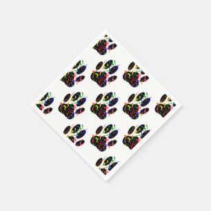 Dpg Paw Prints Confetti And Party Streamer Pattern Napkin