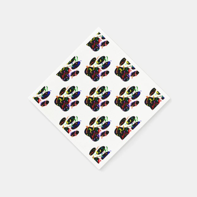 Dpg Paw Prints Confetti And Party Streamer Pattern Napkin (Corner)