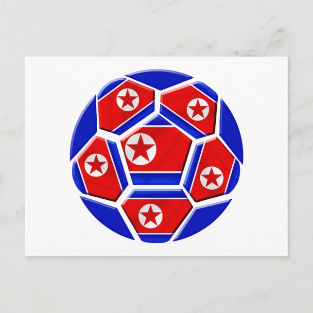 DPR North Korea flag soccer ball lovers gifts Postcard (Front)