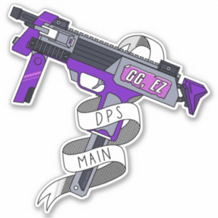 DPS Main Gamer Purple Cartoon Machine Gun