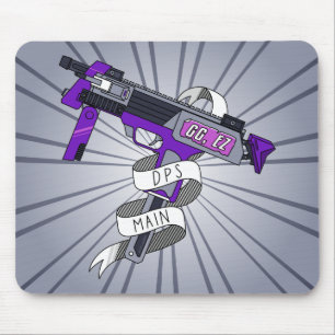 DPS Main Gamer Purple Cartoon Machine Gun Mouse Mat