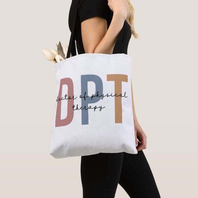 DPT Doctor of Physical Therapy Physical Therapist Tote Bag (Close Up)