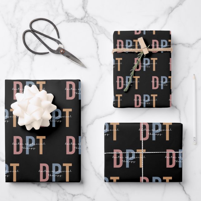 DPT Doctor of Physical Therapy Physical Therapist Wrapping Paper Sheet (Front)