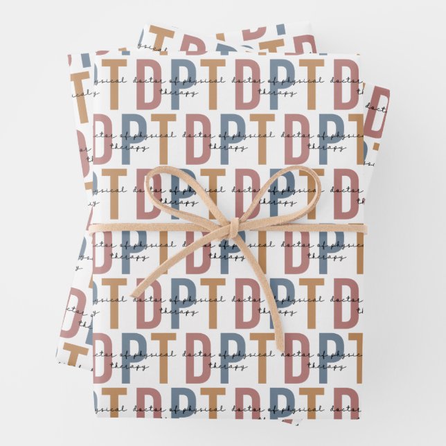 DPT Doctor of Physical Therapy Retro Pattern Wrapping Paper Sheet (In situ)