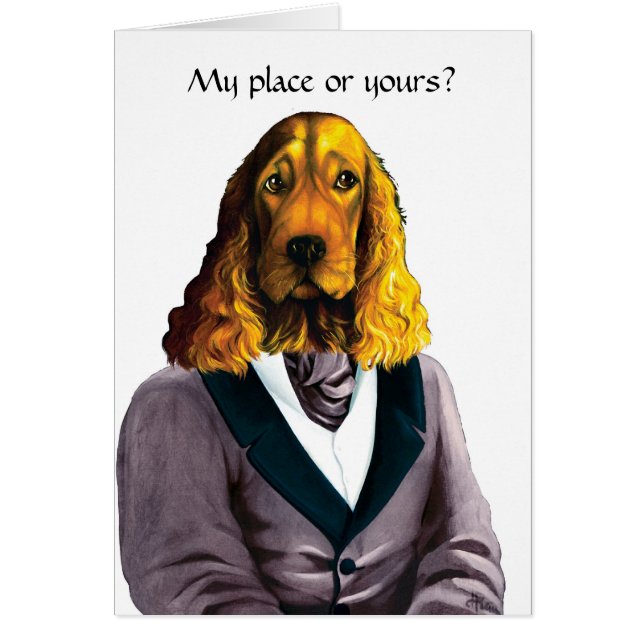 DR181 Blonde English Cocker Spaniel card (Front)