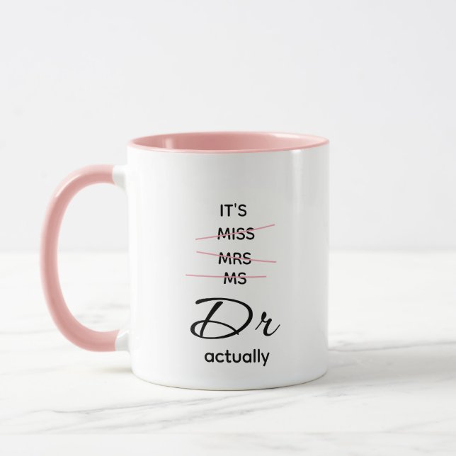 Dr. Actually Pink Mug (Left)