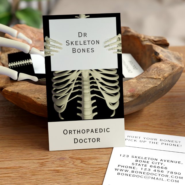 Dr Bone Specialist Orthopaedic Doctor Business Car (Hurt your bones? Pick up the phone! Fun business cards for the bone doctor. Add your details!)