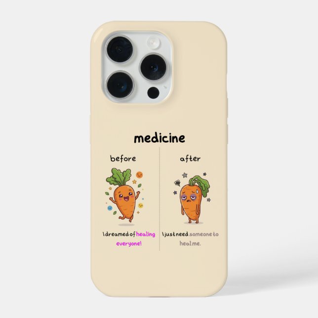Dr. Carrot Before & After Medicine Funny Medical  iPhone Case (Back)