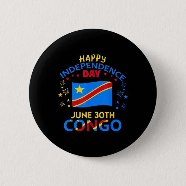 Dr Congo 65th Independence Day Congolese Pride Dr  6 Cm Round Badge (Front)