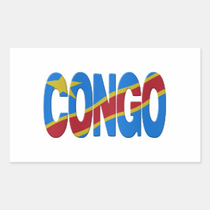 DR. Congo flag Rectangular Sticker
