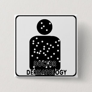 DR DERMATOLOGY SILHOUETTE LOGO 15 CM SQUARE BADGE