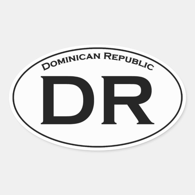 DR - Dominican Republic Oval Logo Sticker (Front)