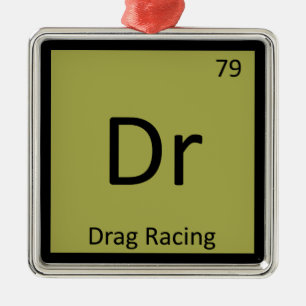Dr - Drag Racing Sports Chemistry Periodic Table Metal Tree Decoration