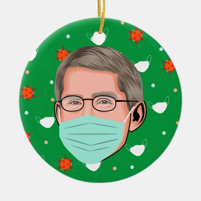 Dr. Fauci Ceramic Tree Decoration (Front)