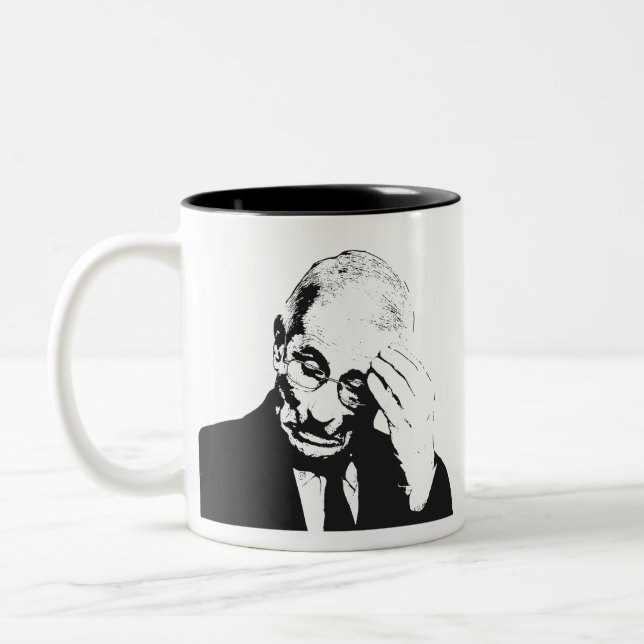 Dr. Fauci Facepalm Two-Tone Coffee Mug (Left)